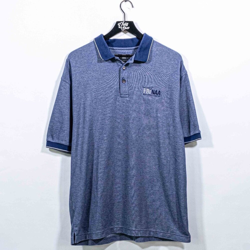 Nike FBI NAA Golf Polo Shirt NJ Large VTG Y2K Preppy Retro